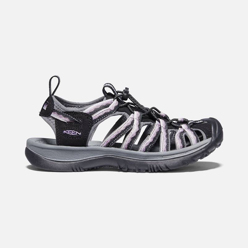 Keen Whisper Trekkingsandalen Damen DE-30654 Black/Thistle - Keen Damenschuhe Schwarz